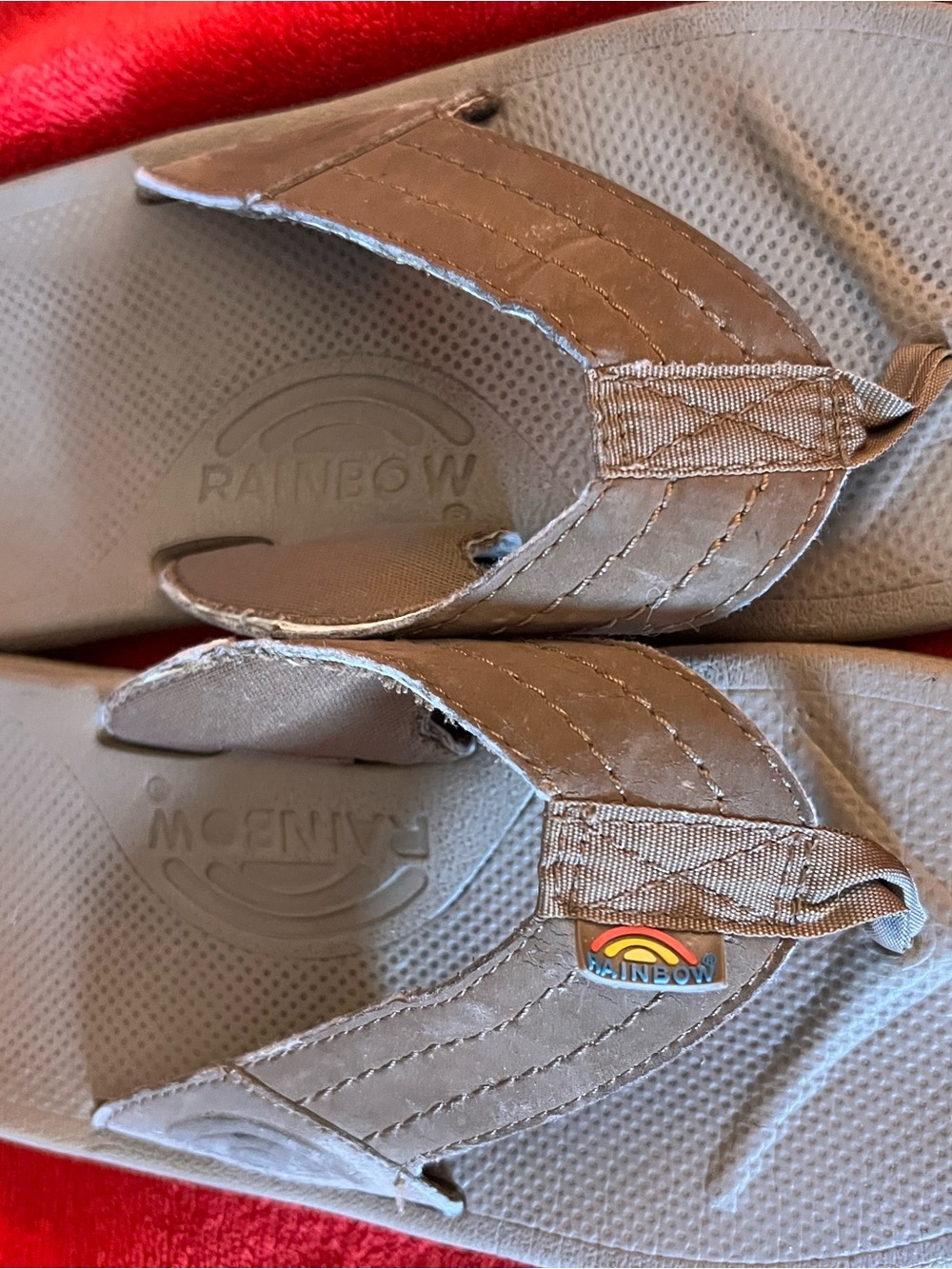 Rainbow Brown Women's Leather-Style Thong Sandals
